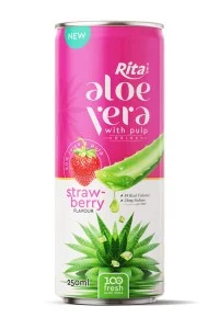 芦荟果肉草莓味饮料 250ml 罐