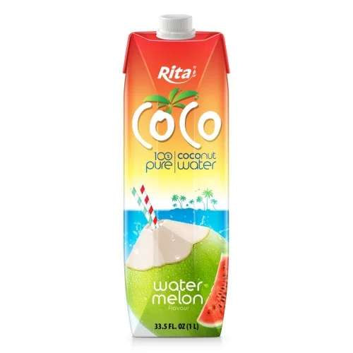 100%纯椰子水和西瓜水1L纸盒