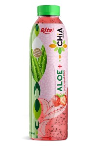 16.9 Fl Oz Rita Aloe Vera Drink with Chia Seed Strawberry Flavor PET Bottle