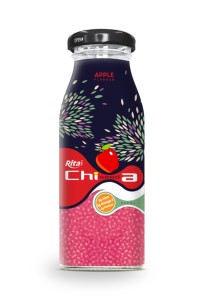 200毫升玻璃瓶装苹果味奇亚籽饮料