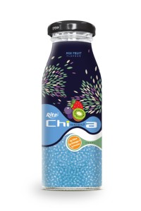 200毫升玻璃瓶装混合果汁味奇亚籽饮料