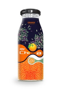 200毫升玻璃瓶装橙味奇亚籽饮料