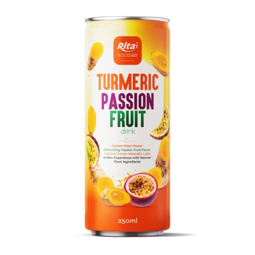 250ml 姜黄百香果饮料 细长罐 OEM 饮料