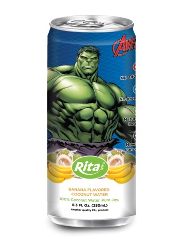 250毫升铝罐装香蕉味椰子水