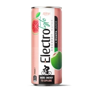250 毫升罐装电解质椰子水和番石榴汁