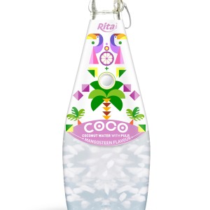 290毫升玻璃瓶装山竹味含汽椰果椰子水