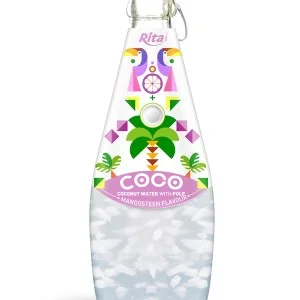 290毫升玻璃瓶装山竹味含汽椰果椰子水