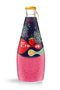 290毫升玻璃瓶装苹果味奇亚籽饮料