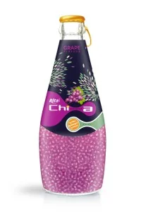 290毫升玻璃瓶装葡萄味奇亚籽饮料