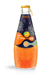 290毫升玻璃瓶装香橙味奇亚籽饮料