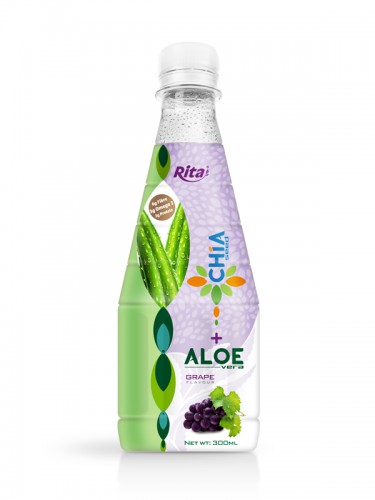 300ml Pet bottle Grape flavor Chia Seed with Aloe Vera Drink