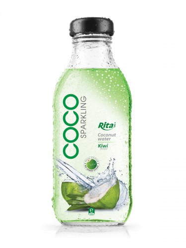 350ml Glass bottle Kiwi flavor Sparkling Coconut Water