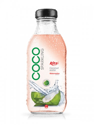 350ml Glass bottle Watermelon flavor Sparkling Coconut Water