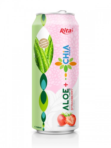 500ml Strawberry flavour Aloe Vera with Chia Seed Drink