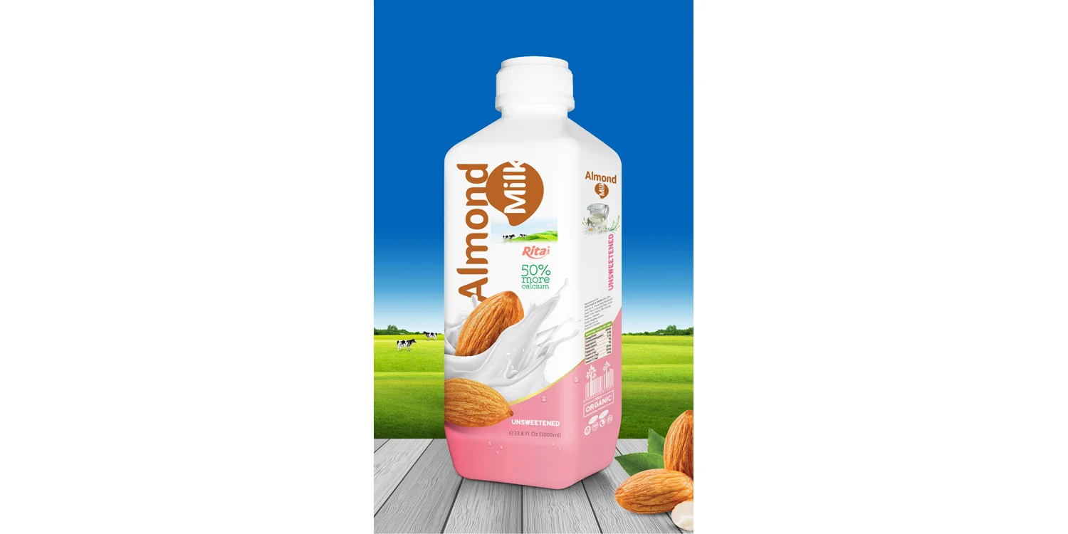 杏仁奶饮不含糖1000ml PP瓶 - 饮料制造商越南