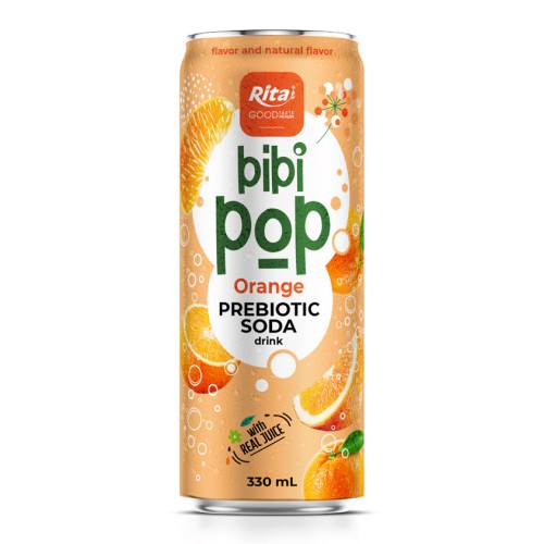 BiBi Pop 气泡橙味益生元汽水 330ml