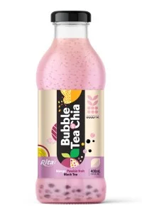 奇亚籽芒果百香果珍珠奶茶 400ml 玻璃瓶