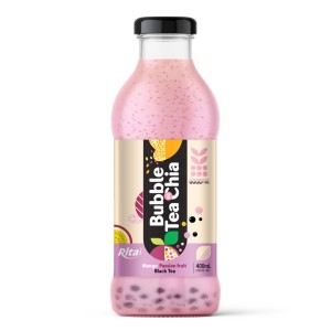 奇亚籽芒果百香果珍珠奶茶 400ml 玻璃瓶
