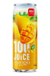 100% 芒果果汁饮料 320ml 细长罐