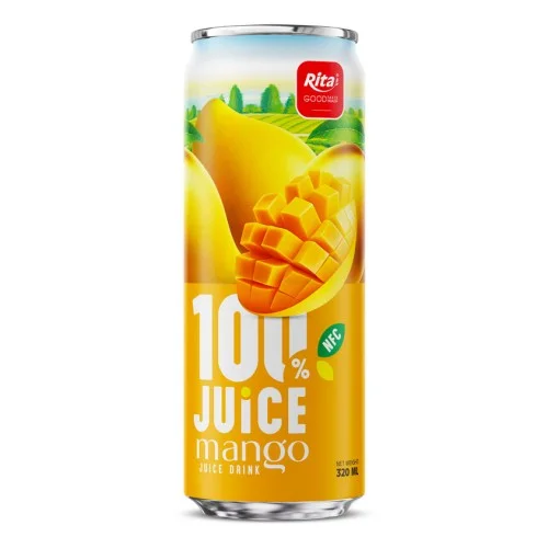 100% 芒果果汁饮料 320ml 细长罐