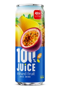 100% 综合水果果汁饮料 320ml 细长罐