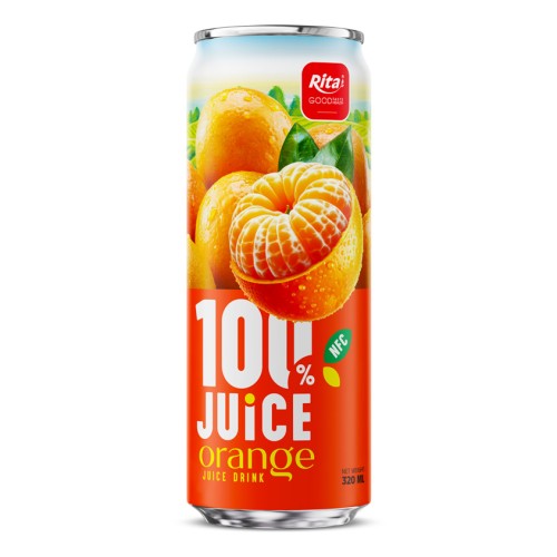 100% 橙汁饮料 320ml 细长罐