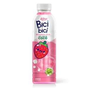 Bici Bici 草莓椰果果汁饮料16.9 盎司 PET 瓶