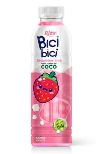 Bici Bici 草莓椰果果汁饮料16.9 盎司 PET 瓶