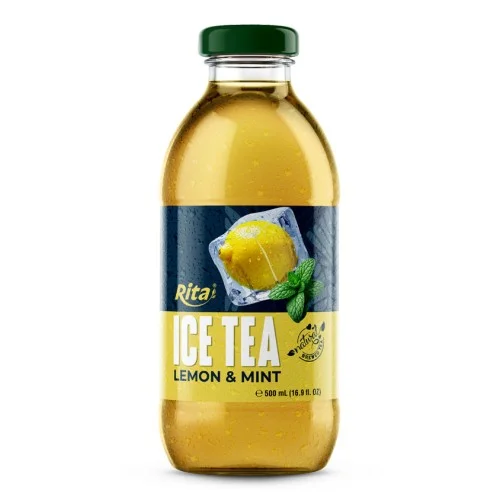 柠檬薄荷冰茶饮料 16.9 Fl Oz 玻璃瓶