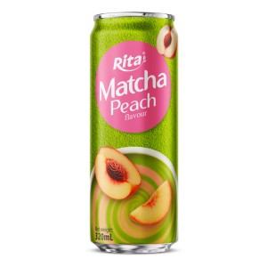 桃味抹茶茶饮320ml 罐