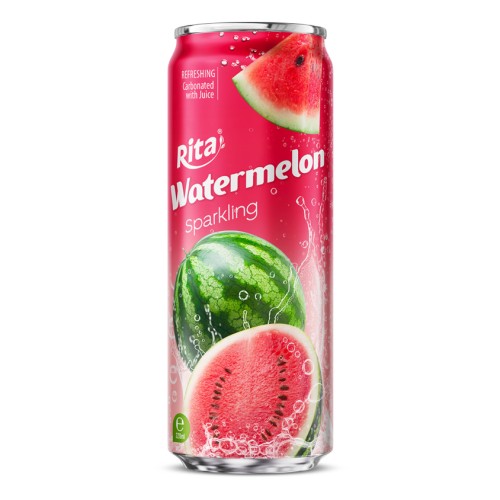Rita 气泡西瓜汁饮料 320ml 细长罐