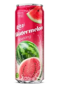 Rita 气泡西瓜汁饮料 320ml 细长罐