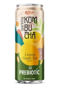 柠檬绿茶风味气泡康普茶益生元饮料