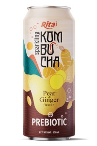 雪梨姜味益生元气泡康普茶500ml细长罐