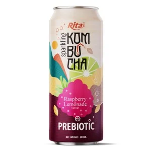 覆盆子柠檬味气泡康普茶益生元饮料 500ml罐