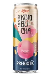 桃味益生元气泡康普茶饮料