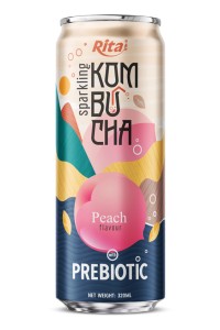 桃味益生元气泡康普茶饮料