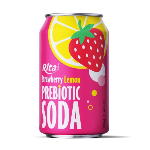 草莓柠檬益生元苏打汽水 330ml 短罐装
