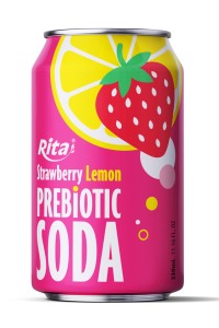 草莓柠檬益生元苏打汽水 330ml 短罐装