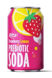 草莓柠檬益生元苏打汽水 330ml 短罐装