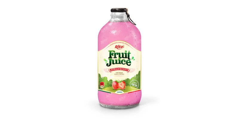 Strawberry fruit juice 340ml glass bottle 