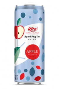 Tea Sparkling water with apple flavor 330ml sleek can