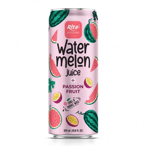 Watermelon with Fruit 320ml sleek can 06 2