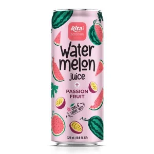 最佳 OEM 320 毫升光滑罐装丽塔西瓜汁和百香果汁 