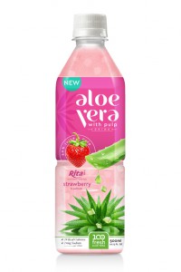 aloe vera pulp juice with strawberry 500ml Pet squares