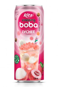 best popping boba with lychee flavor canned drink