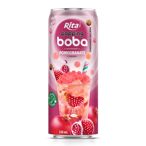 美味 320ml 细罐爆米花珍珠奶茶 石榴味