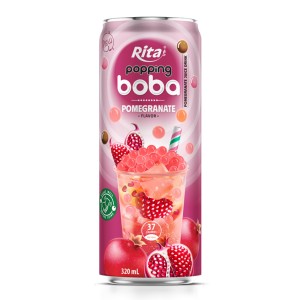 美味 320ml 细罐爆米花珍珠奶茶 石榴味