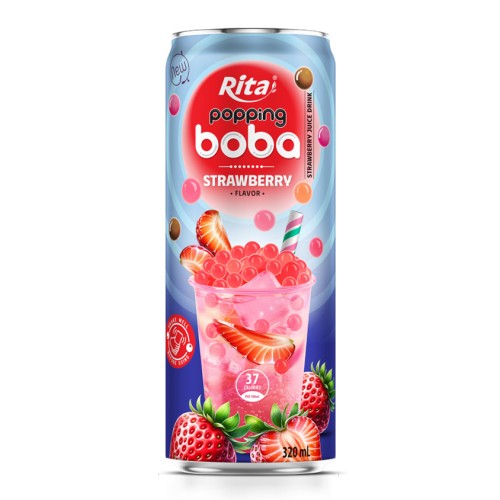 私人品牌 320 毫升细罐爆米花奶茶草莓味