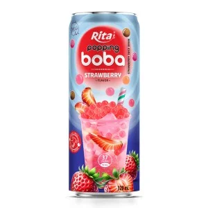 私人品牌 320 毫升细罐爆米花奶茶草莓味
